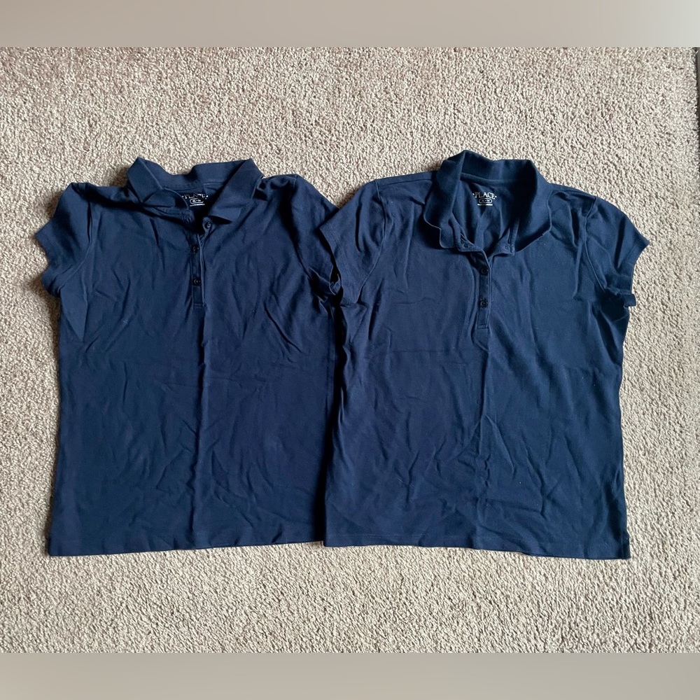 The Children’s Place, Girls Navy Uniform Pique Polo, Size 14/XL